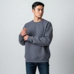 0 Yaka Sweatshirt (Füme) - Görsel 3