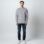 0 Yaka Sweatshirt (Gri) - Görsel 4
