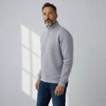 Yarım Fermuar Sweatshirt (Gri) - Görsel 4