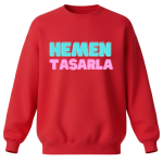 0 Yaka Sweatshirt (Kırmızı)